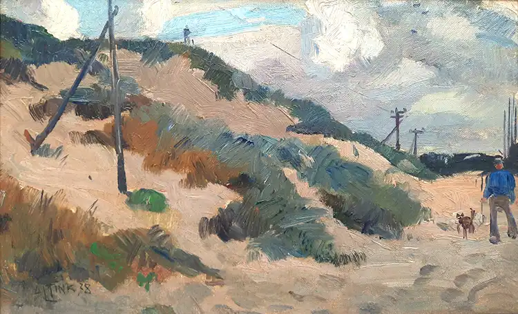 Schilderij van Jan Altink, expressionistisch werk, olieverf, Groninger Ploeg