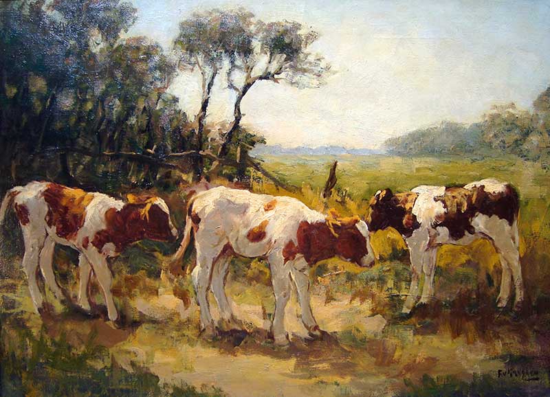 Schilderij van Kregten, figuratief werk, olieverf op doek